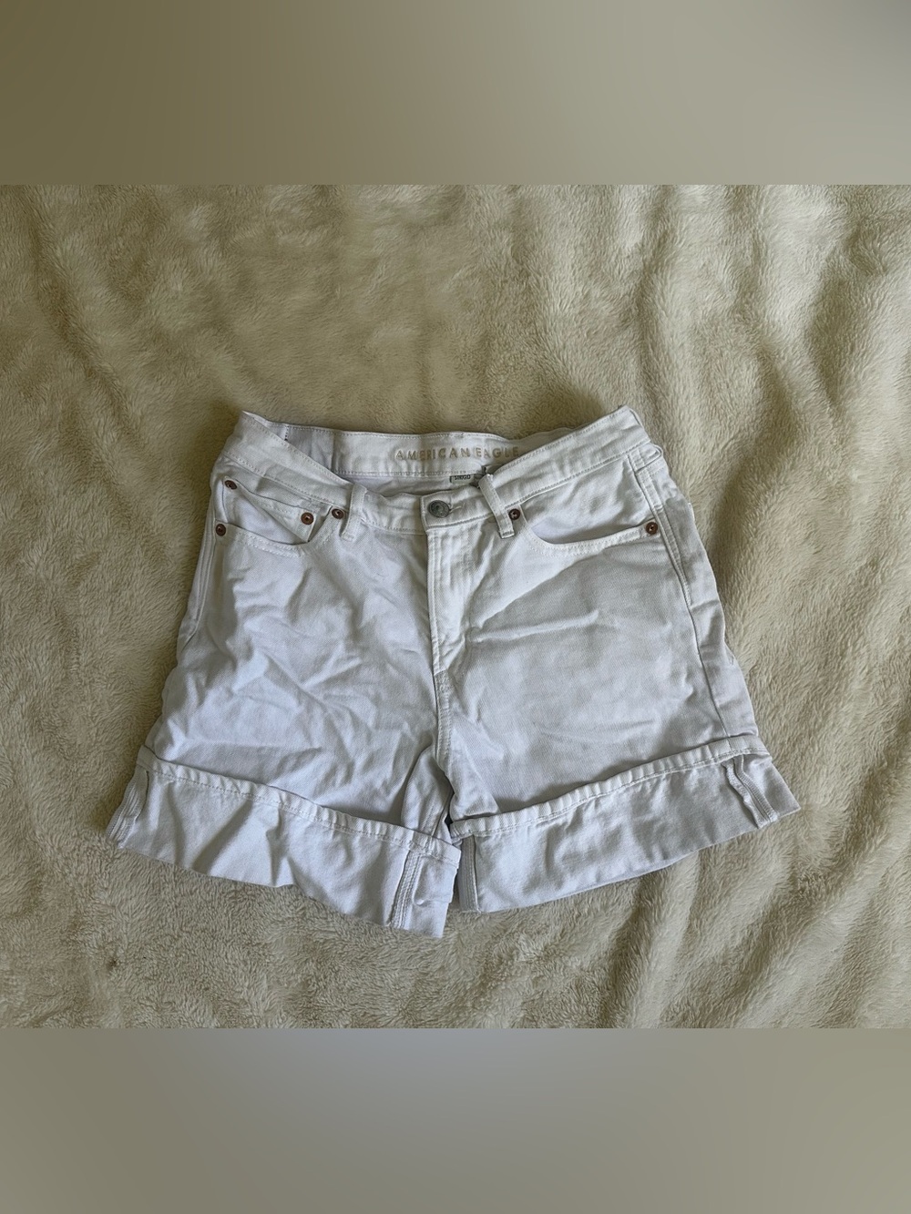 American Eagle White Jean Shorts